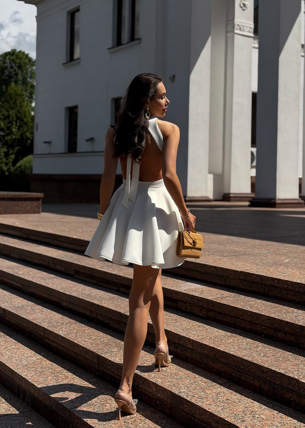 Celestine Open-Back Fit & Flare Mini Dress