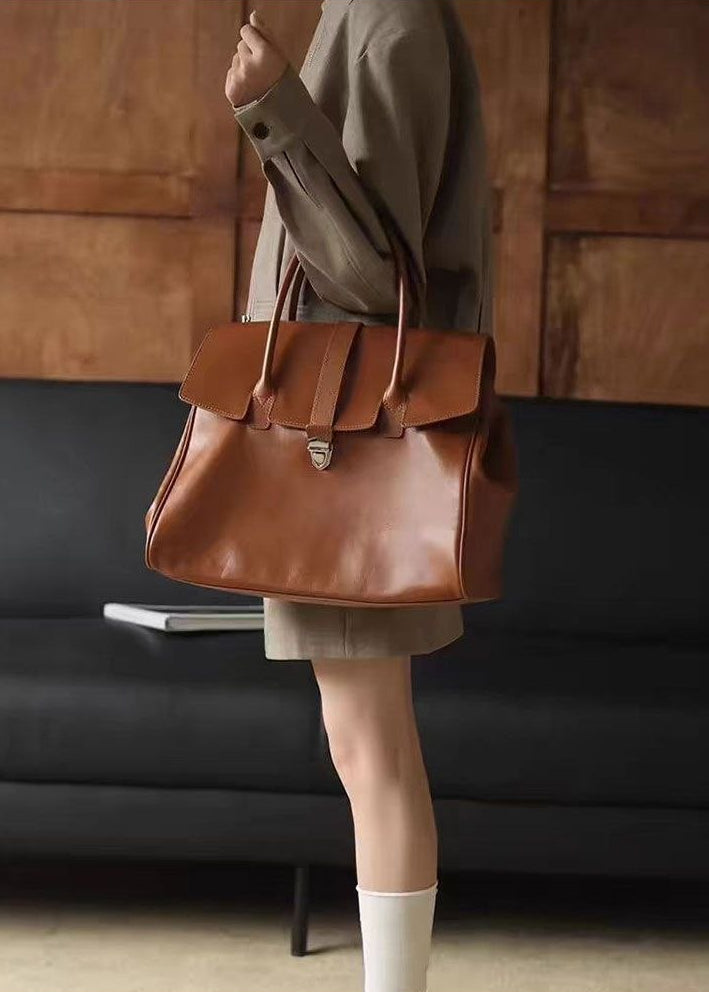 Brielle Luxe Structured Leather Tote Bag
