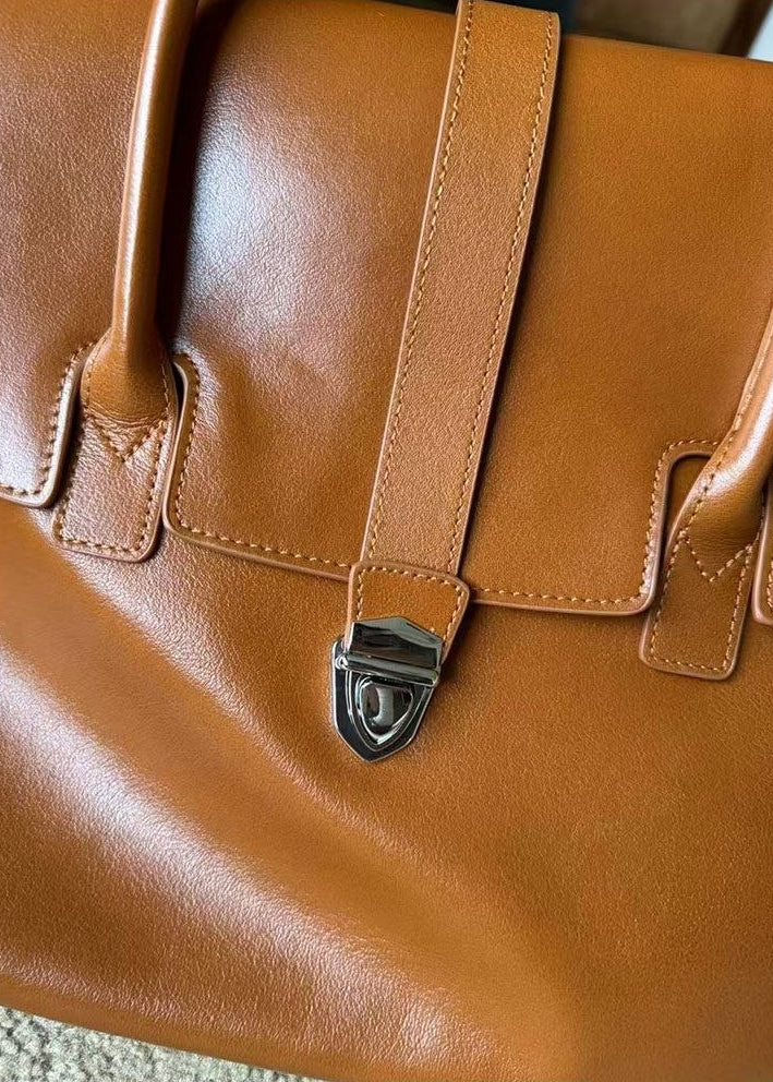 Brielle Luxe Structured Leather Tote Bag