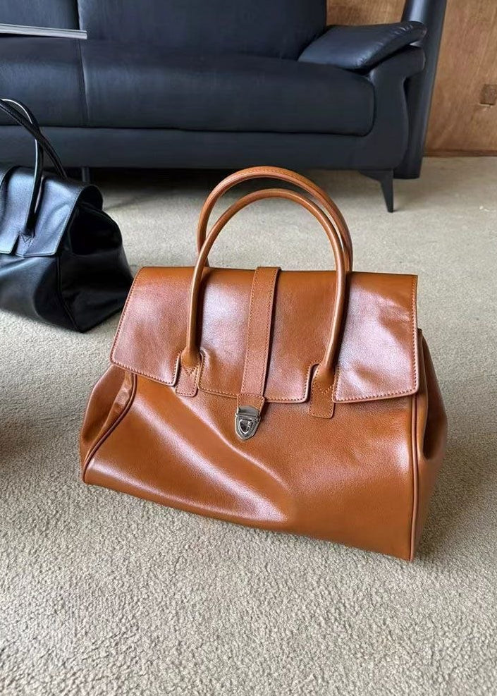 Brielle Luxe Structured Leather Tote Bag