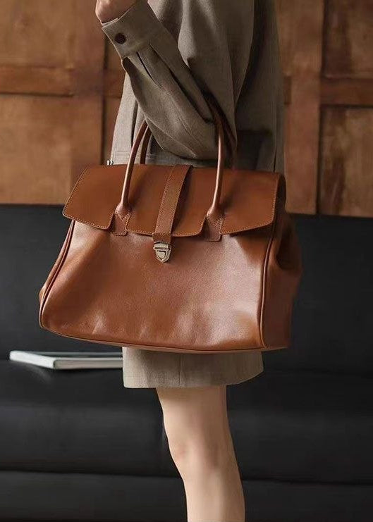 Brielle Luxe Structured Leather Tote Bag