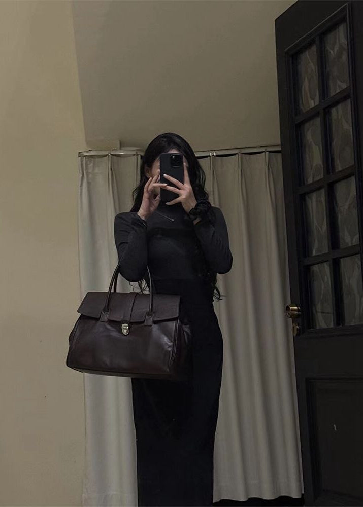 Brielle Luxe Structured Leather Tote Bag