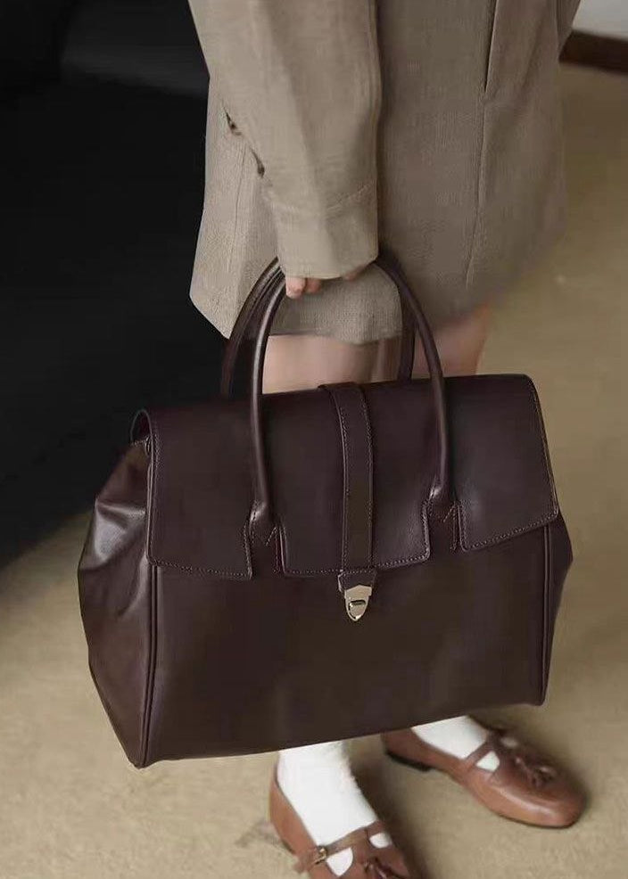 Brielle Luxe Structured Leather Tote Bag