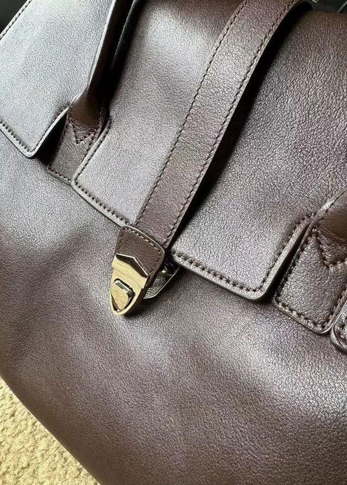 Brielle Luxe Structured Leather Tote Bag