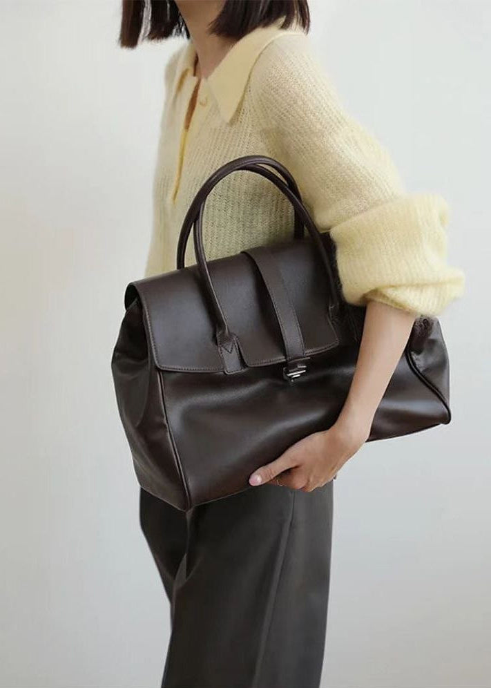Brielle Luxe Structured Leather Tote Bag