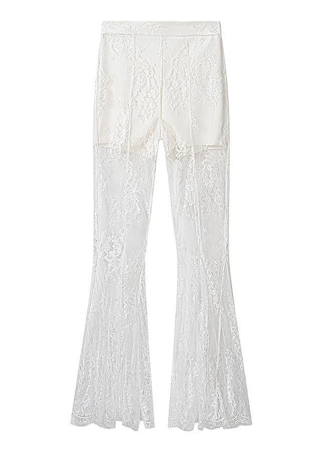 Celestine Lace Blazer & Sheer Flare Pants Set