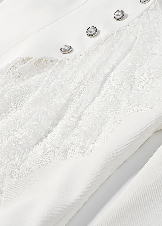 Celestine Lace Blazer & Sheer Flare Pants Set