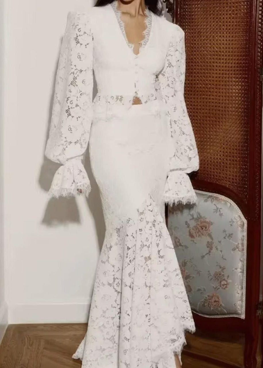 Celestine Lace Bridal Two-Piece Maxi Skirt Set