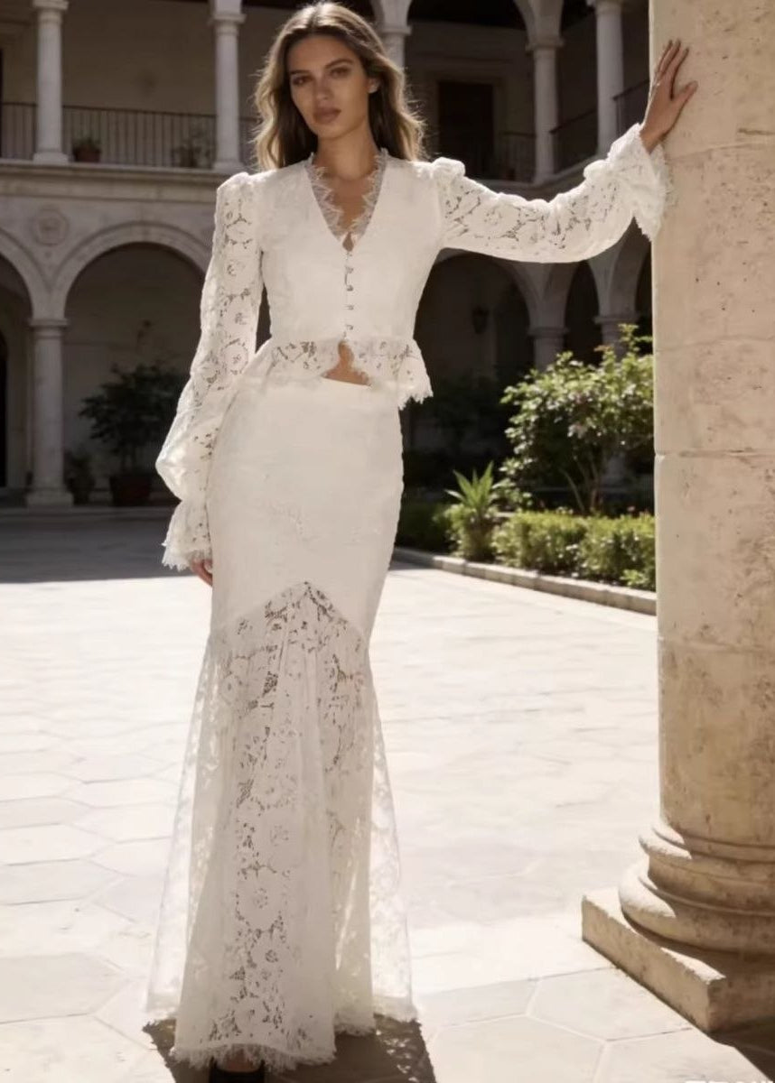 Celestine Lace Bridal Two-Piece Maxi Skirt Set