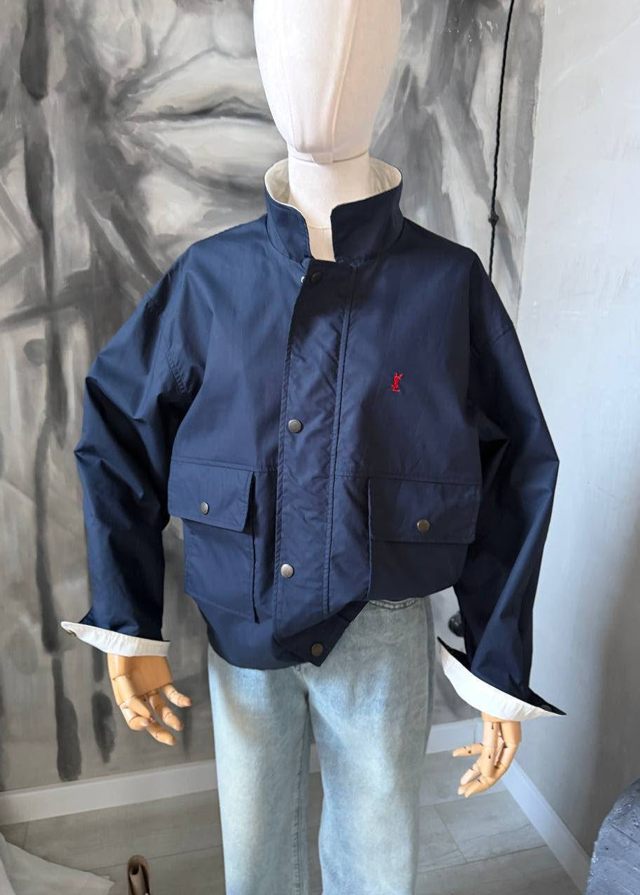 Reversible Oversized Cotton Canvas Utility Jacket