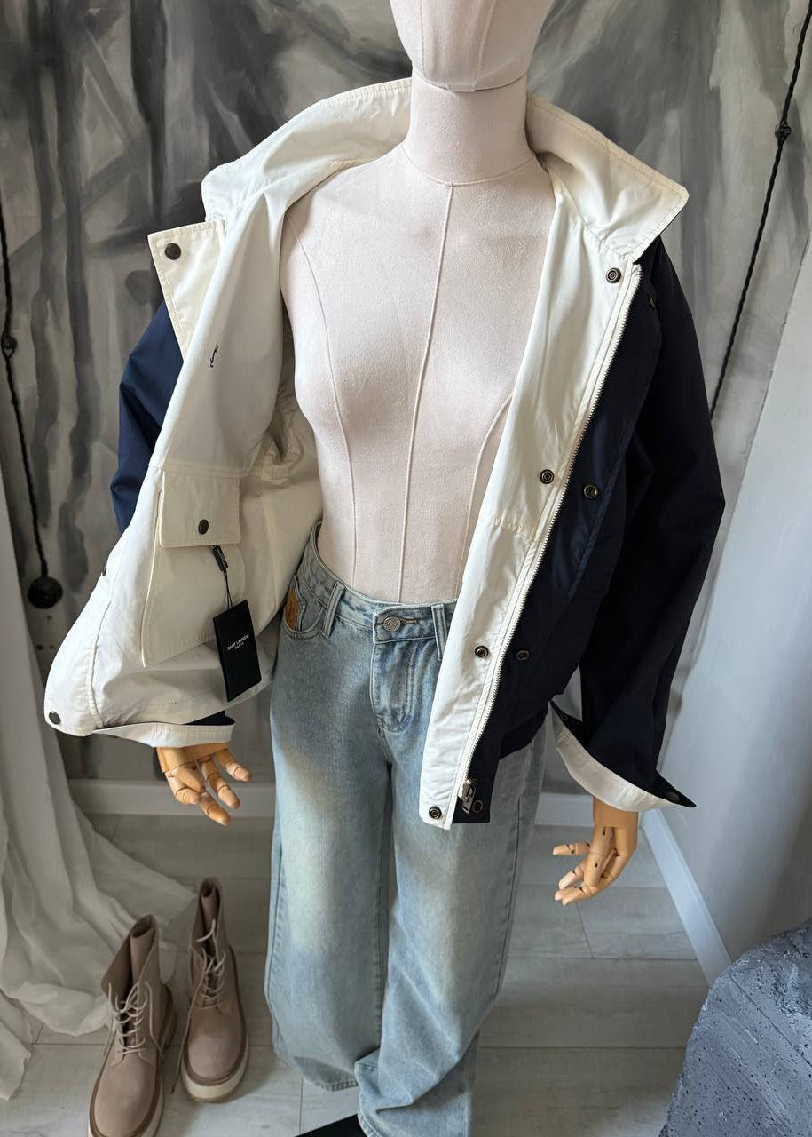 Reversible Oversized Cotton Canvas Utility Jacket