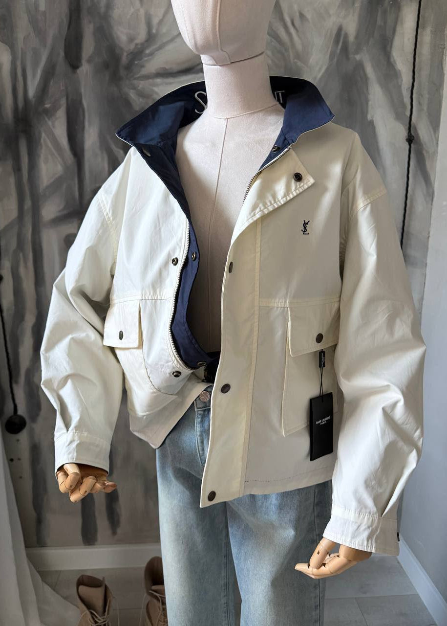Reversible Oversized Cotton Canvas Utility Jacket