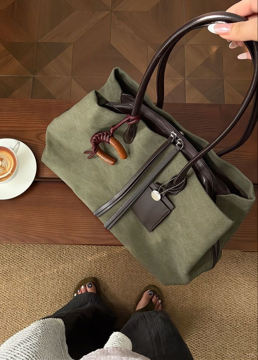 Montara Olive Canvas Weekender Tote Bag