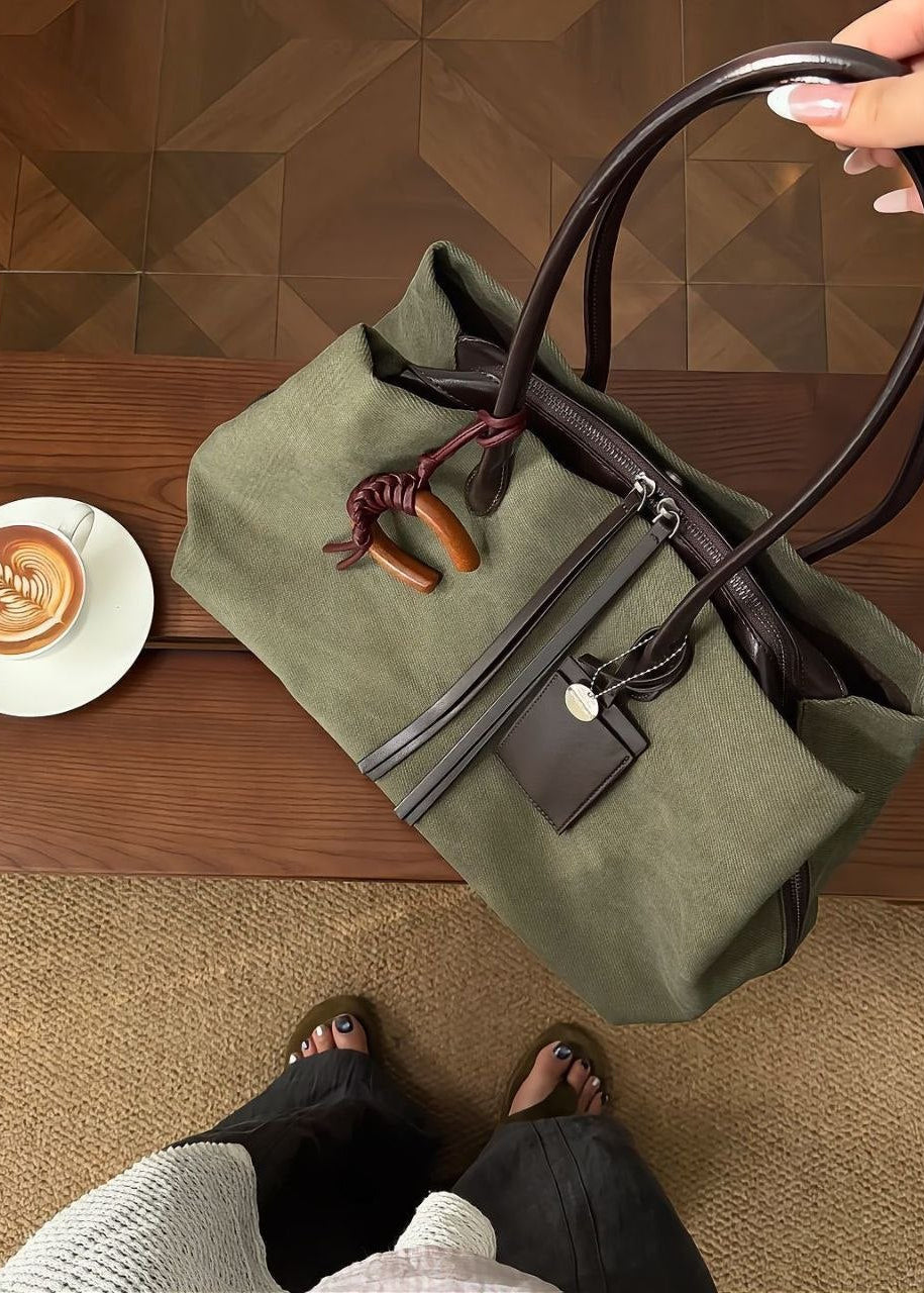 Montara Olive Canvas Weekender Tote Bag
