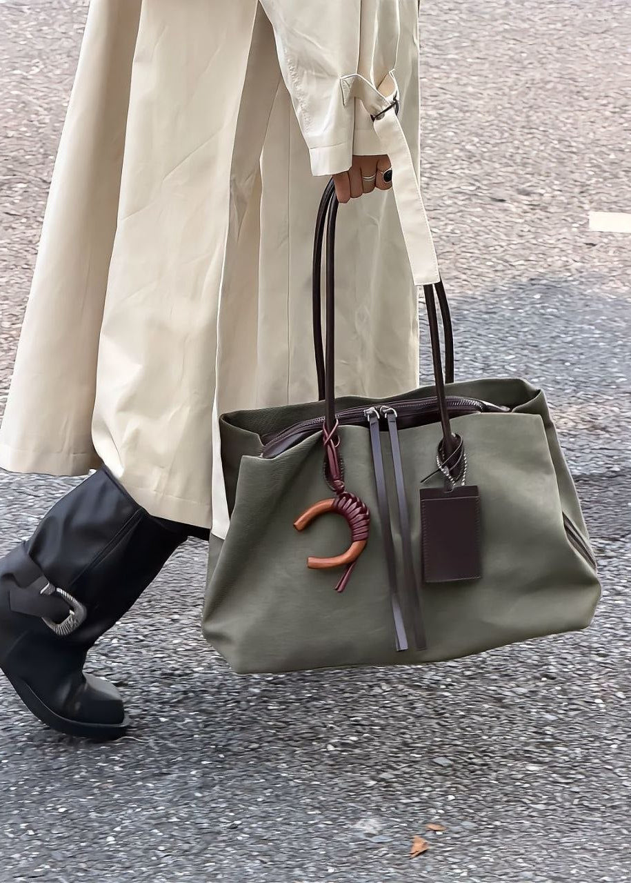 Montara Olive Canvas Weekender Tote Bag