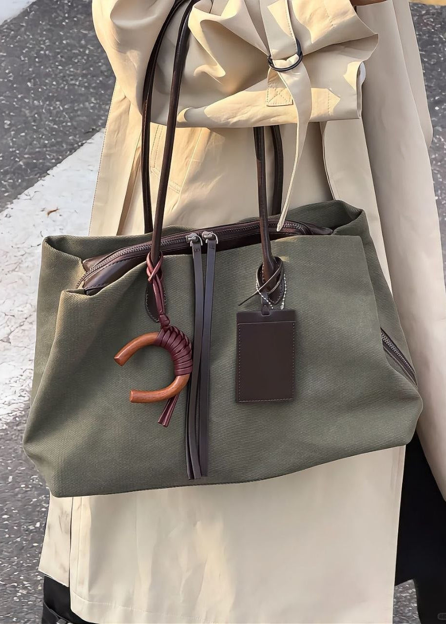 Montara Olive Canvas Weekender Tote Bag