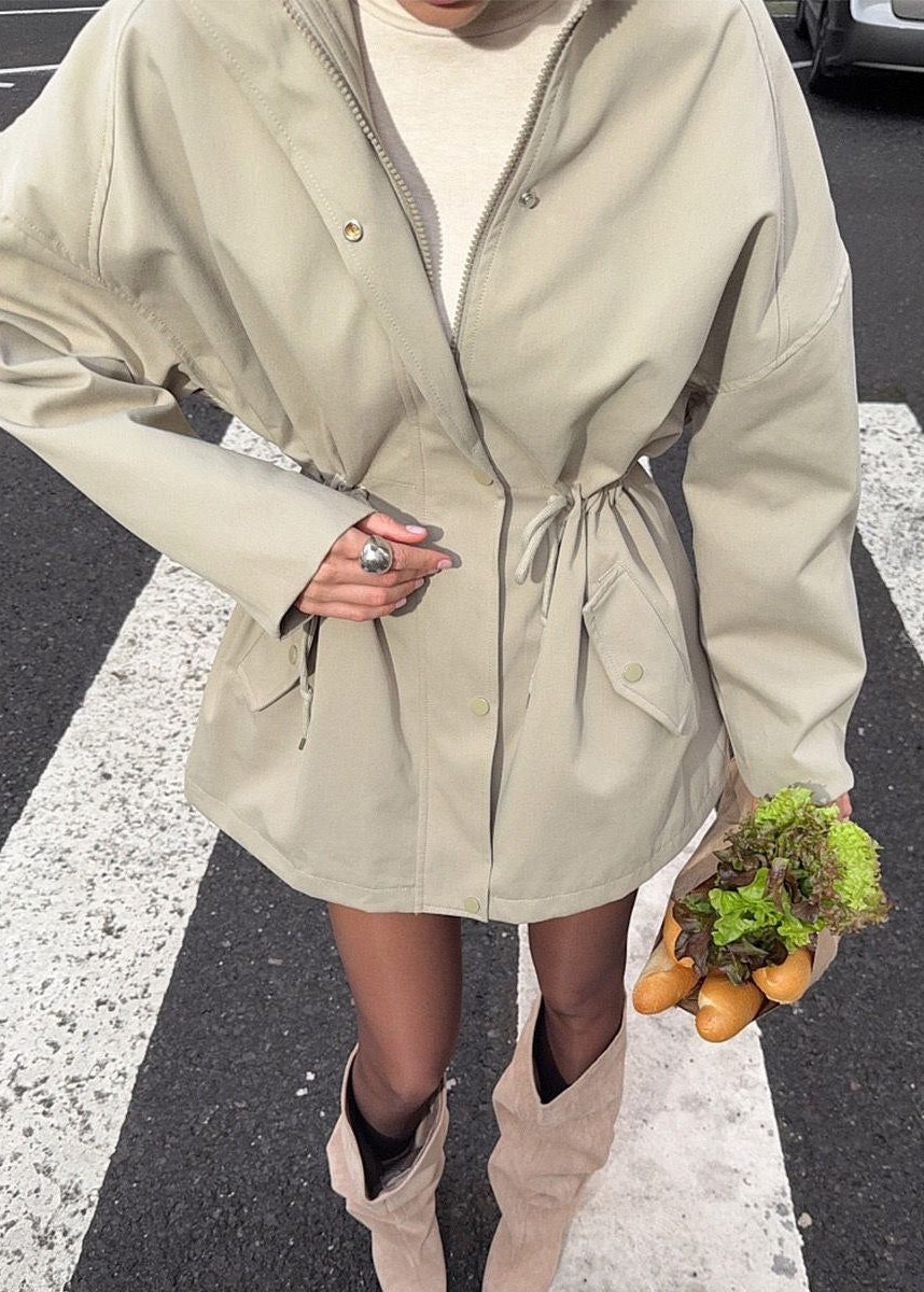 Sloane Beige Drawstring Utility Jacket