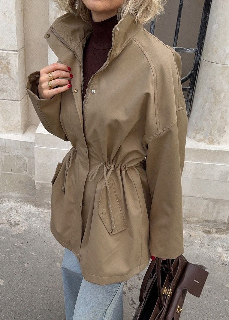 Sloane Beige Drawstring Utility Jacket