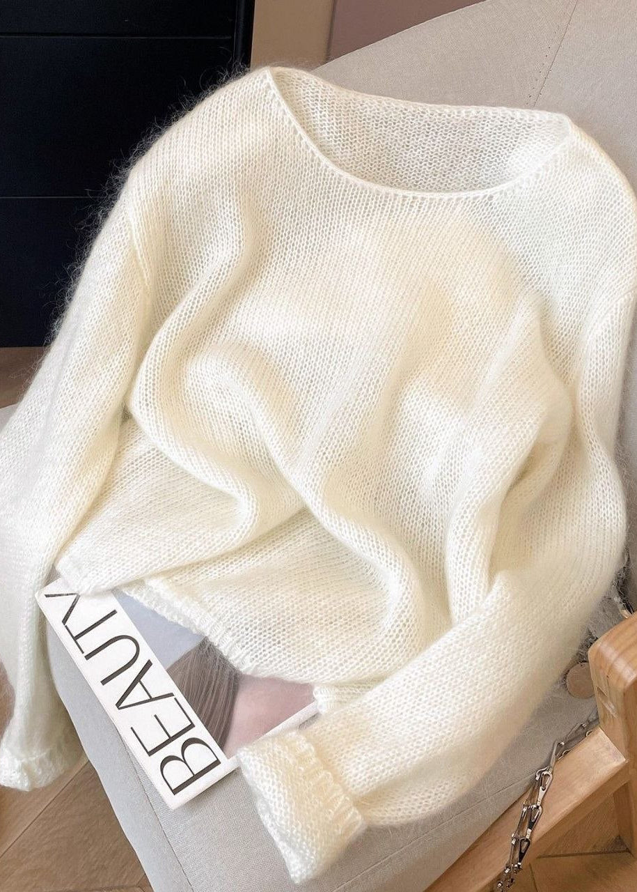Celeste Airy Mohair-Blend Oversized Sweater