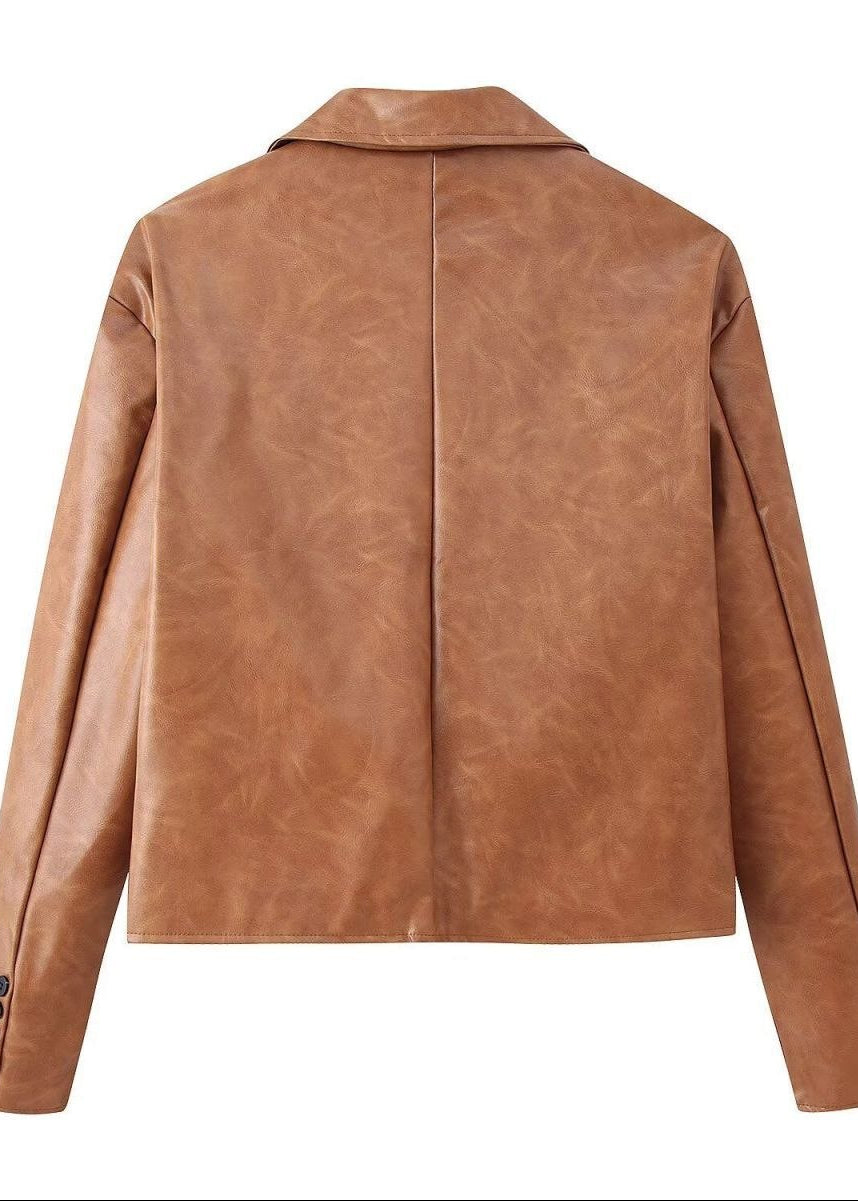 Valencia Oversized Faux Leather Blazer Jacket