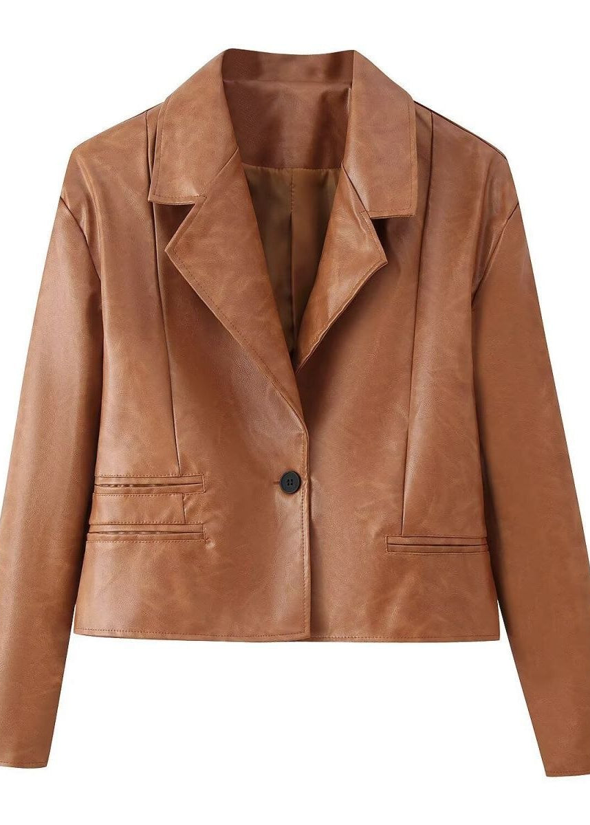 Valencia Oversized Faux Leather Blazer Jacket