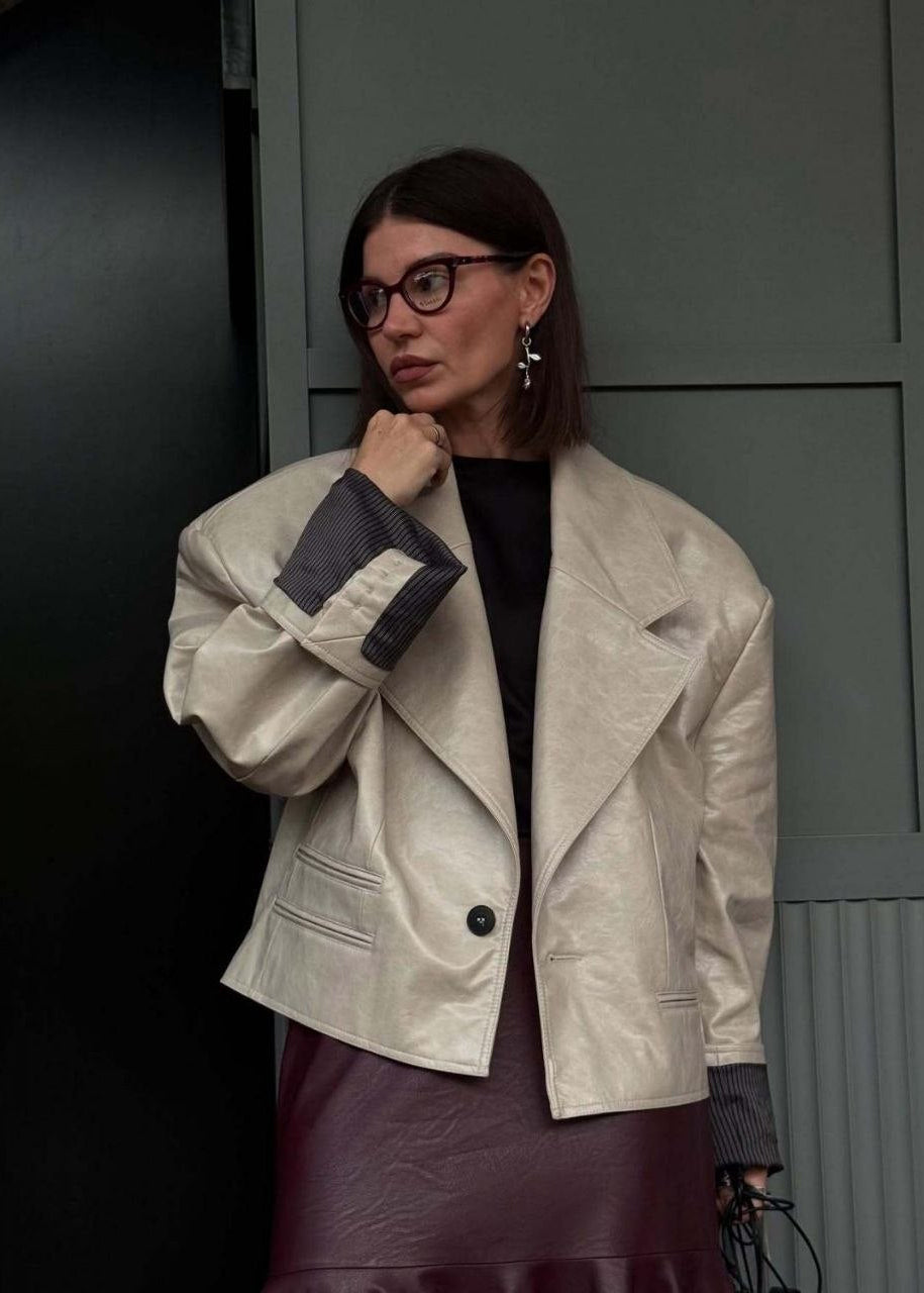 Valencia Oversized Faux Leather Blazer Jacket