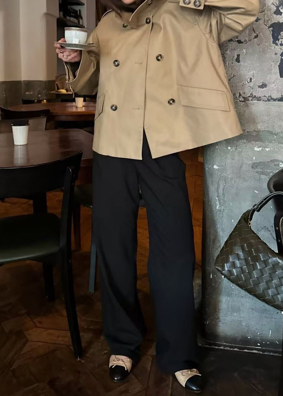 Camden Double-Breasted Short Trench Jacket
