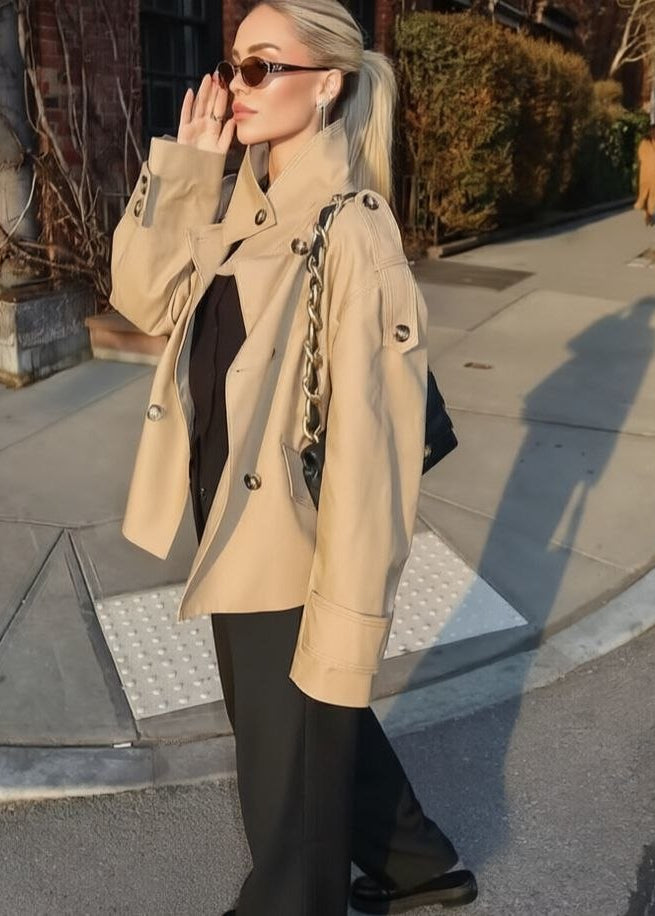 Camden Double-Breasted Short Trench Jacket
