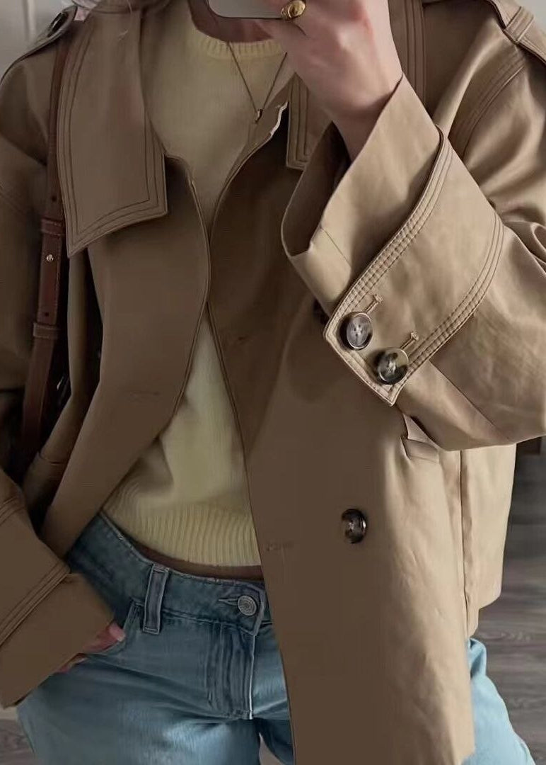 Camden Double-Breasted Short Trench Jacket