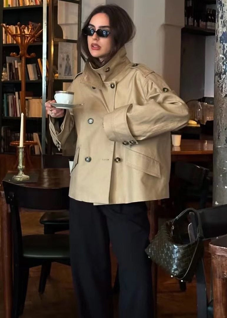 Camden Double-Breasted Short Trench Jacket