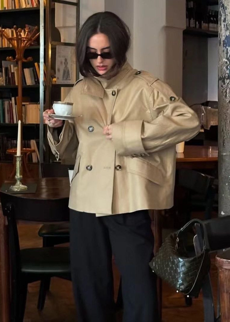 Camden Double-Breasted Short Trench Jacket