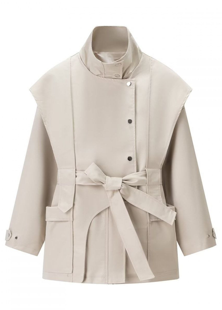 Sloane High-Neck Belted Utility Jacket