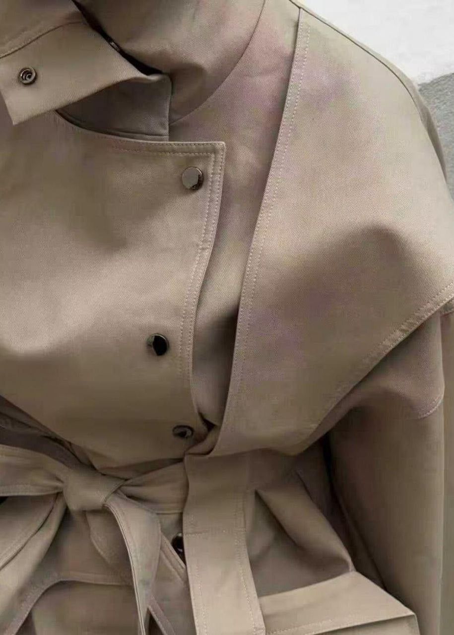 Sloane High-Neck Belted Utility Jacket