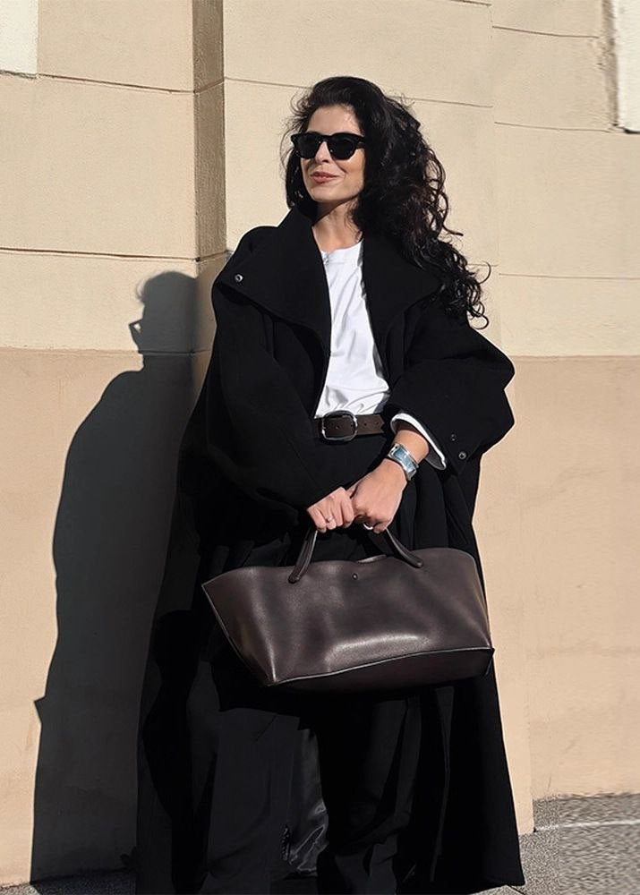 Aveline Oversized Sculpted Sleeve Maxi Coat