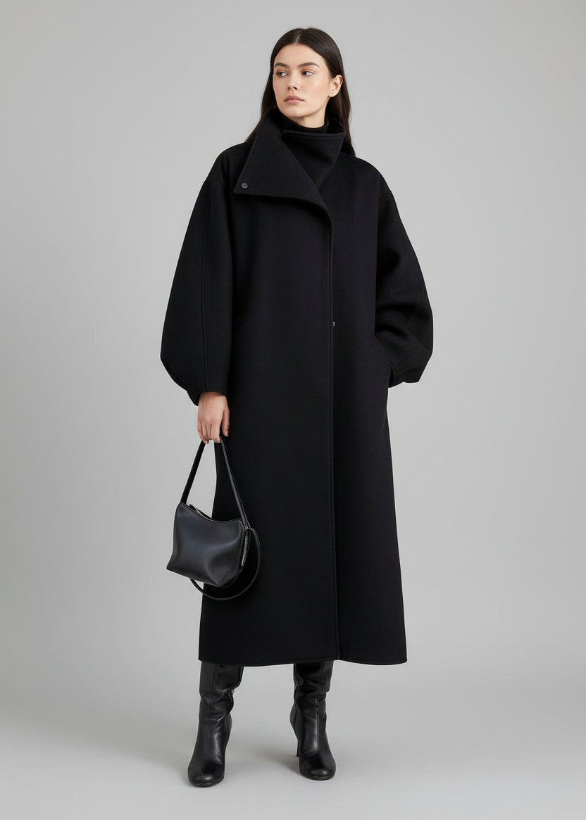 Aveline Oversized Sculpted Sleeve Maxi Coat