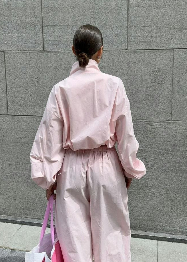Avery Oversized Track Jacket & Wide-Leg Pants Set