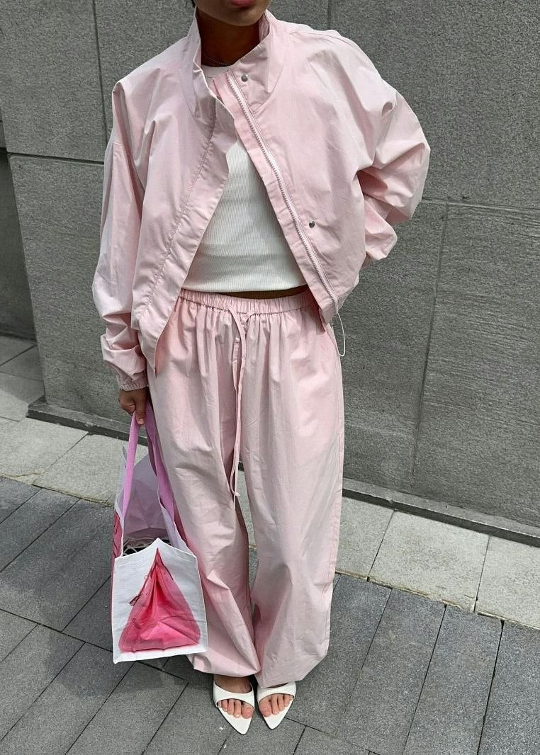 Avery Oversized Track Jacket & Wide-Leg Pants Set