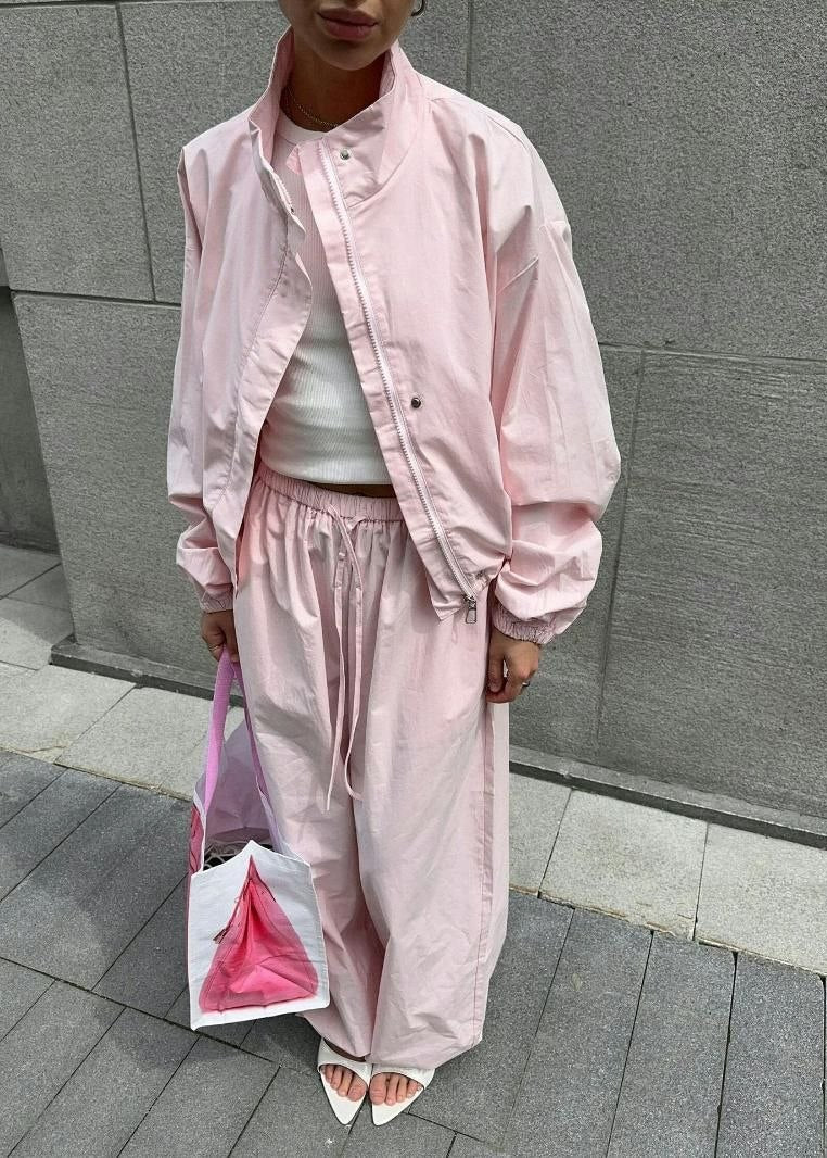 Avery Oversized Track Jacket & Wide-Leg Pants Set