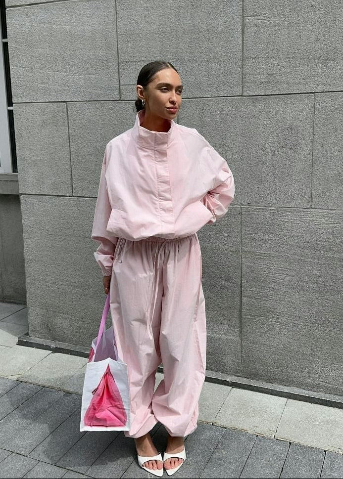 Avery Oversized Track Jacket & Wide-Leg Pants Set