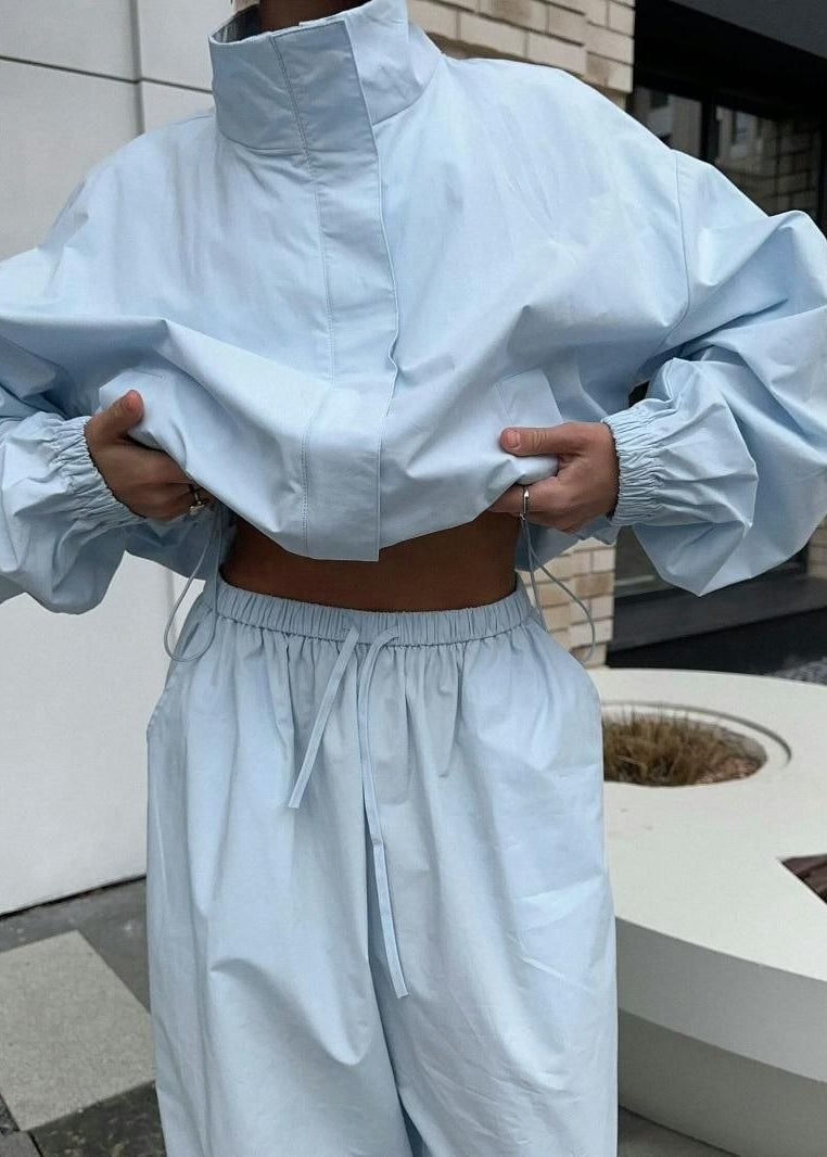 Avery Oversized Track Jacket & Wide-Leg Pants Set