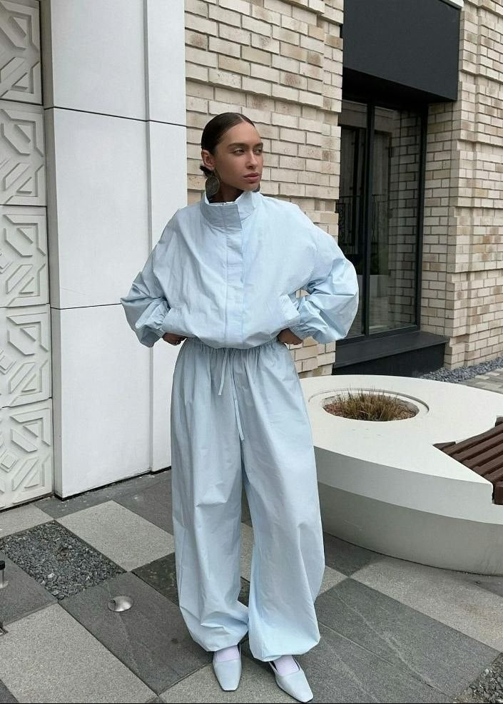 Avery Oversized Track Jacket & Wide-Leg Pants Set