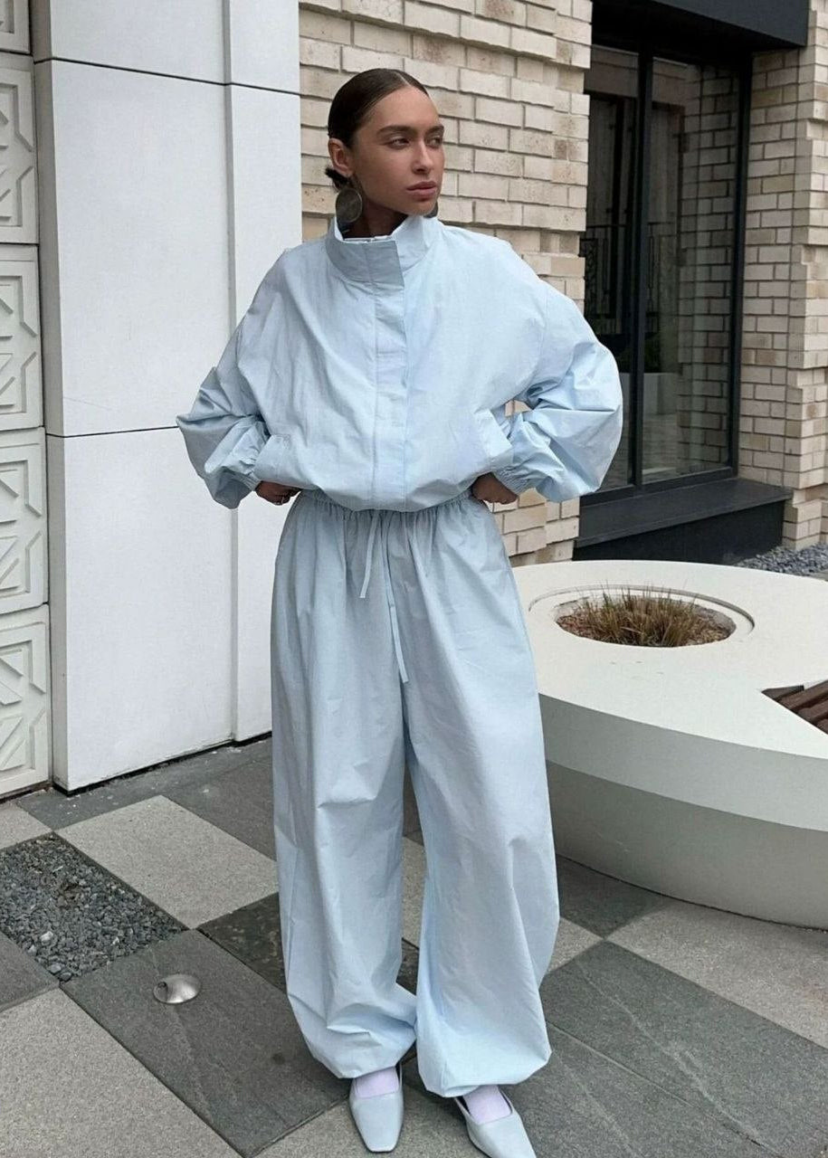 Avery Oversized Track Jacket & Wide-Leg Pants Set