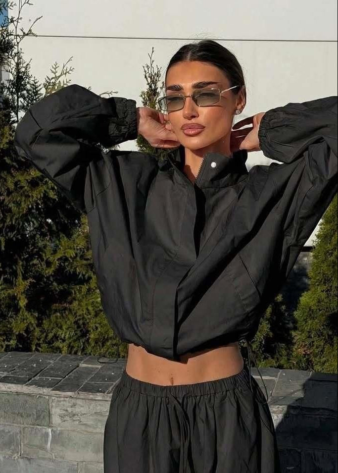 Avery Oversized Track Jacket & Wide-Leg Pants Set