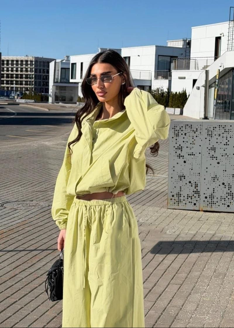 Avery Oversized Track Jacket & Wide-Leg Pants Set