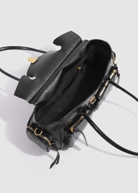 Bolso Vintage Marrón Multi-Bolsillos para Hombro – Bolso Tote de Cuero PU con Correa Ajustable
