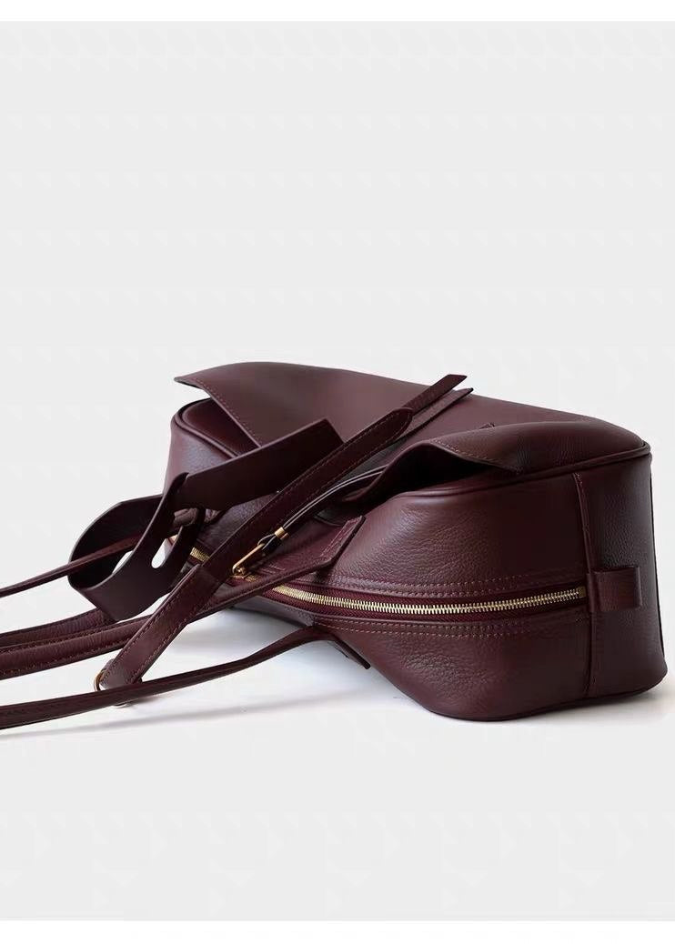 Bolso de Hombro de Cuero Bordeaux – Diseño Minimalista Estructurado