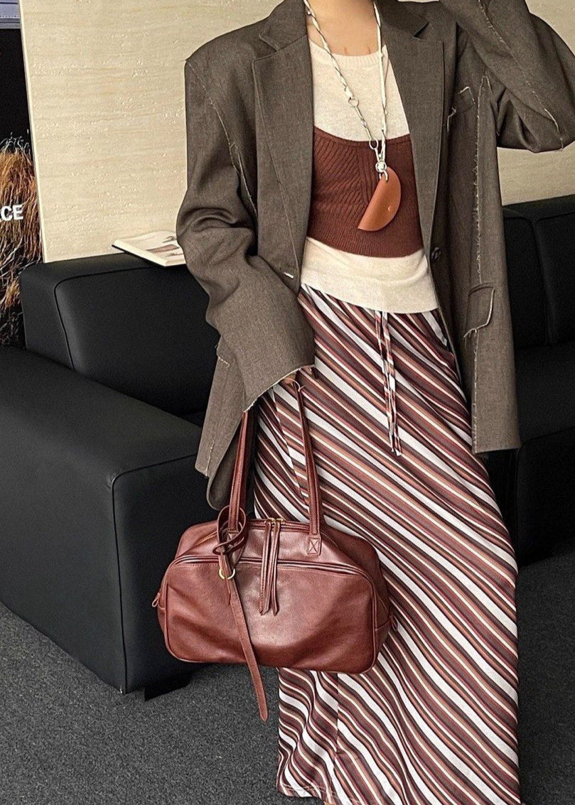 Bolso de hombro de cuero mocha