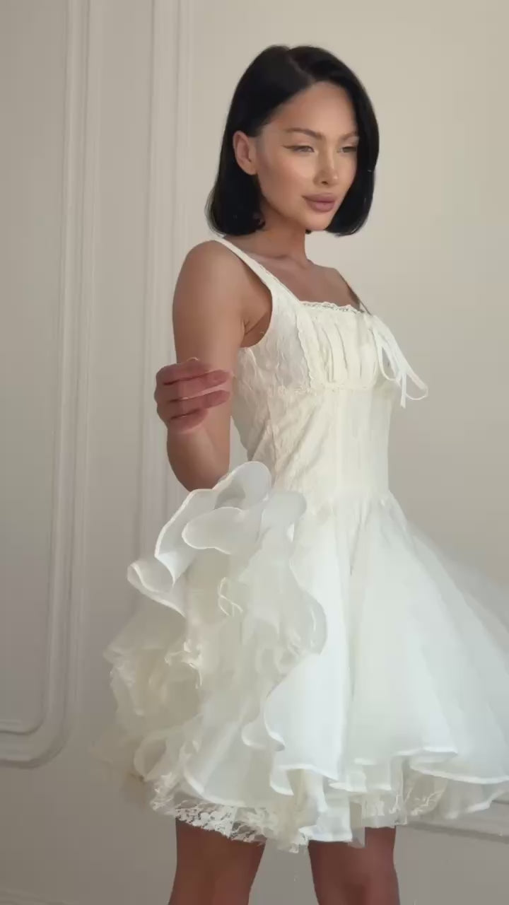 Éloise Lace Corset Bubble Mini Dress