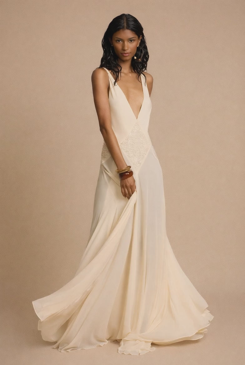 Celestia - Backless Maxi Dress with Lace Waist Detail78