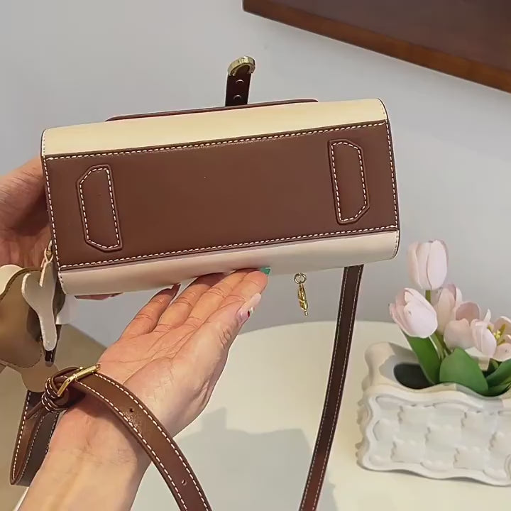 Maple Charm - Two-Tone Structured Mini Satchel